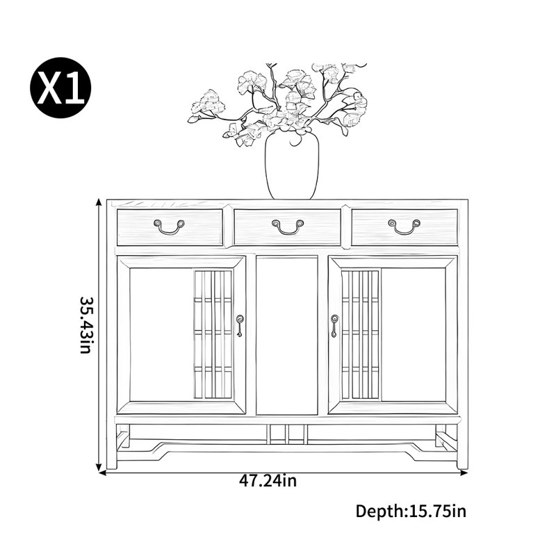 Chinese style retro storage shoe cabinet