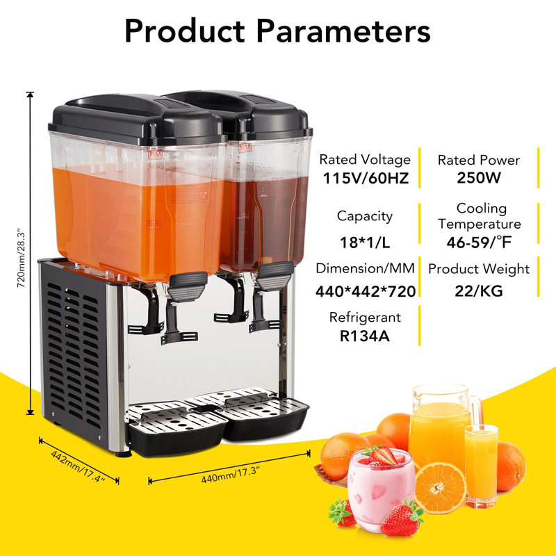 Stainless Steel Double Beverage Dispenser