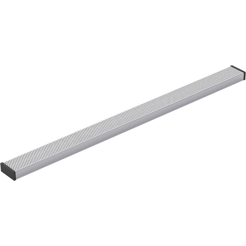 Linear Grid Shower Drain, Bright Silver
