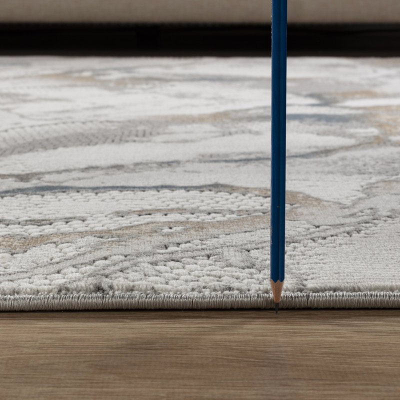 Tapis abstrait gris à motifs abstraits, de style moderne grunge décontracté, fabriqué à la machine, à 100%, teinté et pour animaux domestiques