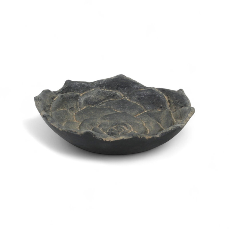 Figurine lotus Weyant, H 1,25 po x l 5,25 po x P 5,25 po