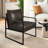 24.6" Wide Minimalist Soft Cushioned Back Upholstered Sled Base Arm Accent Chair (Set of 10)-108052968
