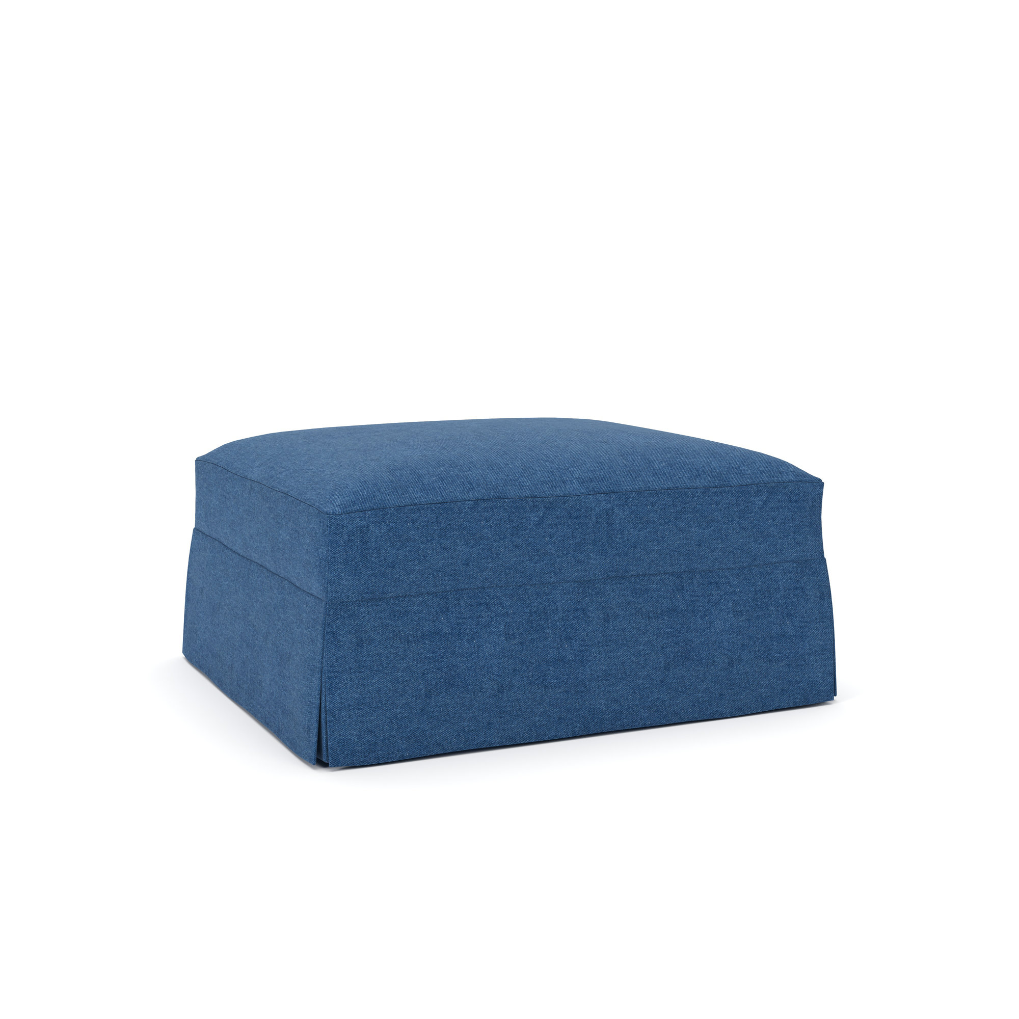 Lucia Upholstered Ottoman, Classic Indigo Denim