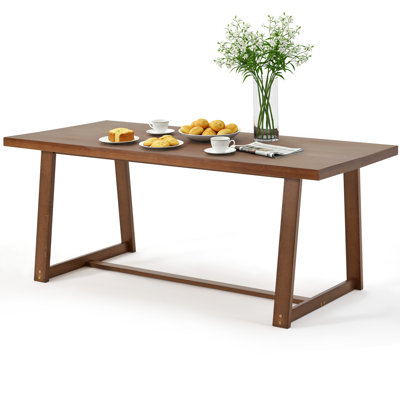 72" Solid Wood Dining Table For 6 People
