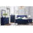 Full Bed In Blue With Led Headboard, Design, Panel Made Of Solid Wood And , 55.21 Depth, 84.22 Width, 47.27 Height Led, Transitional Style, Wide, Deep, High, 72.92 Lb Weight