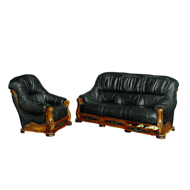 Dodsworth 2 - Piece Faux Leather Living Room Set, Black