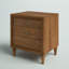 Table de chevet 3 tiroirs Feickert en brun