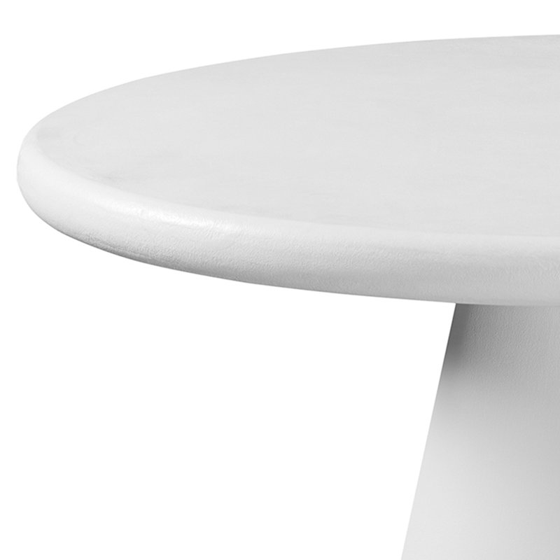 Table d'appoint ronde moderne en bois d'ingénierie et en ciment - blanc