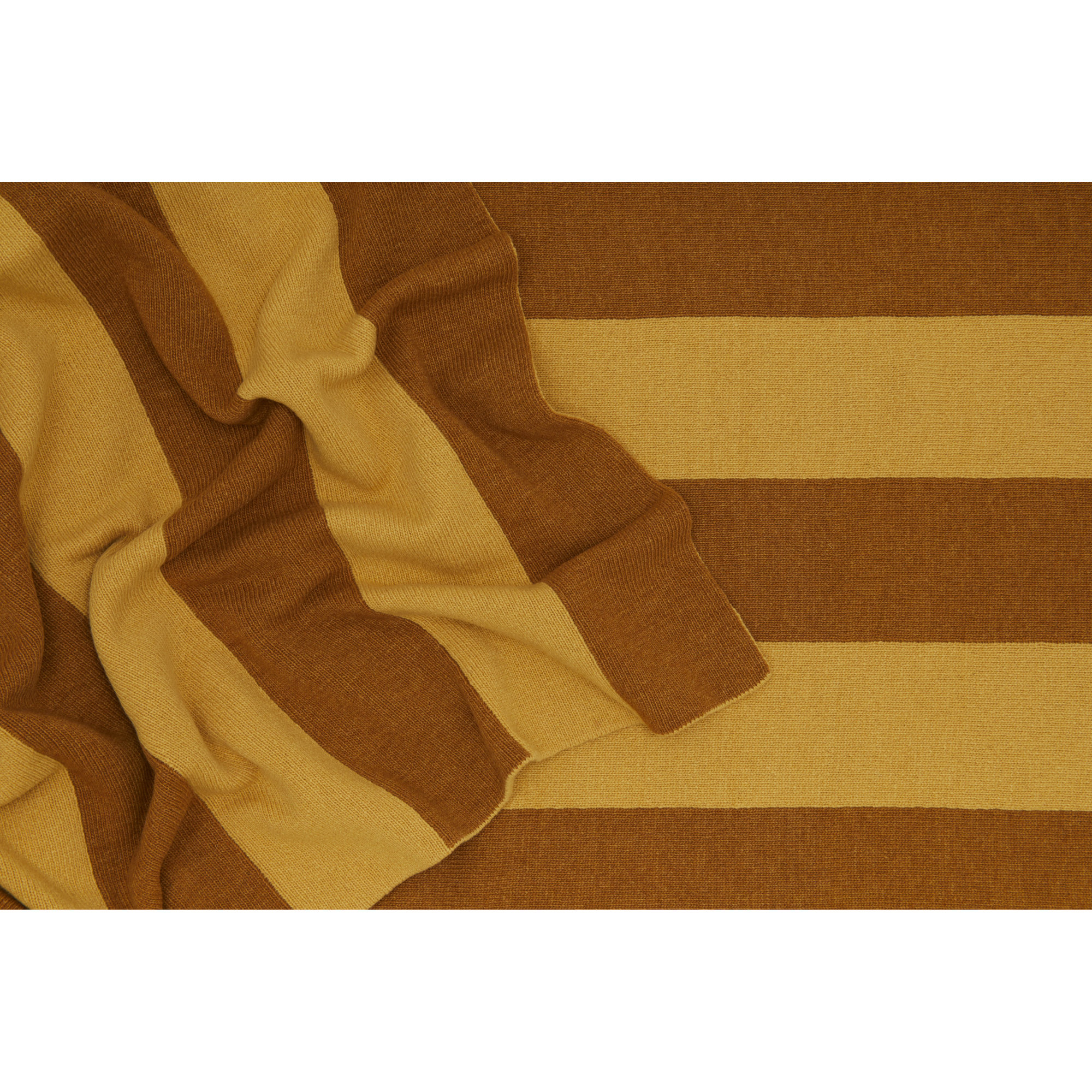 Simple Striped Throw Blanket, Mustard/Bronze