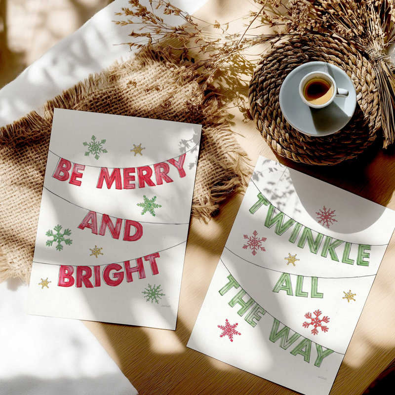 Ensemble de 2 impressions d'art Twinkle All The Way, 20 po x 16 po, Sans cadre