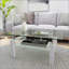 Table basse moderne en verre transparent avec rangement double couche pour le salon et le bureau-1066905429