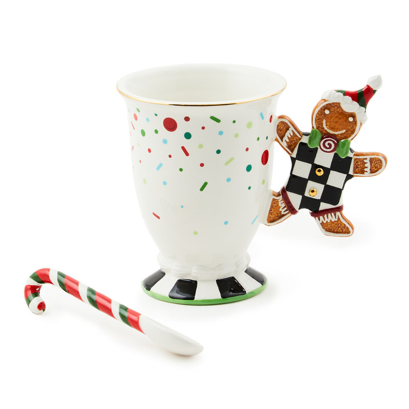 Bake Shop Gingerbread Handle Mug With Spoon