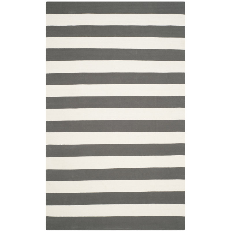 Dunkelberger Striped Cotton Flatweave Area Rug, Rectangle 183 x 274 cm
