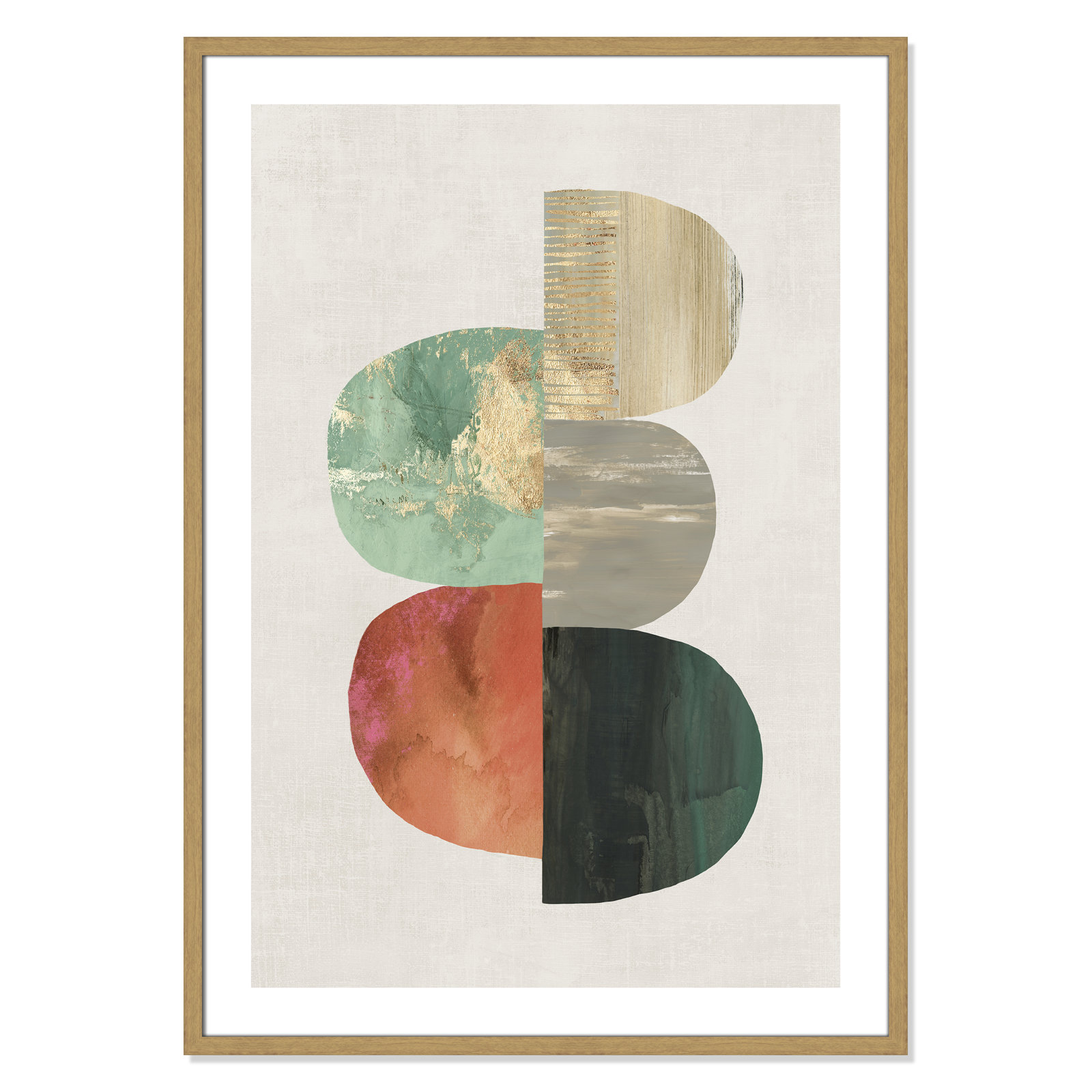 Evolving Energy I - Painting Print, Picture Framed Canvas, 11.5" H x 9.5" W, Gold