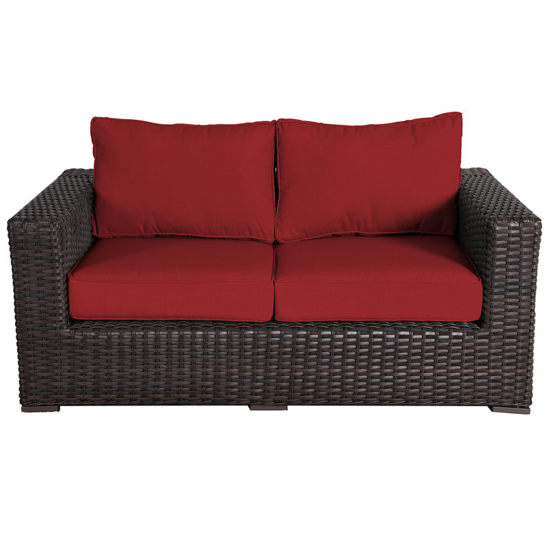 Woodham 65'' Wide Loveseat with Cushions, Red