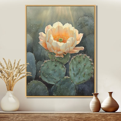 Cactus Flower Wall Art, Desert Bloom Canvas, Hajeb