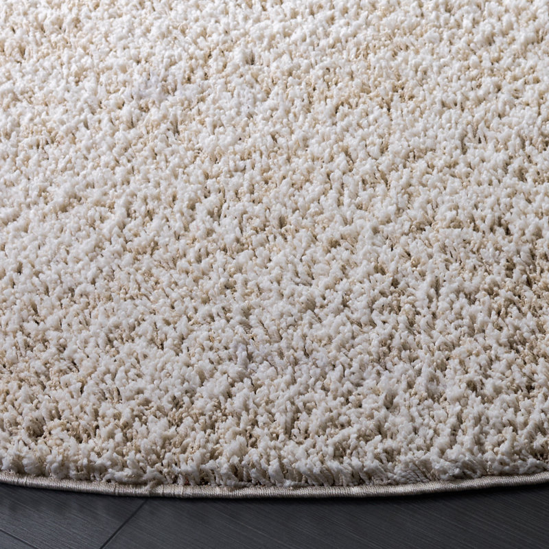 Everett Shag Performance Solid Color Indoor Rug, Round 6'7"