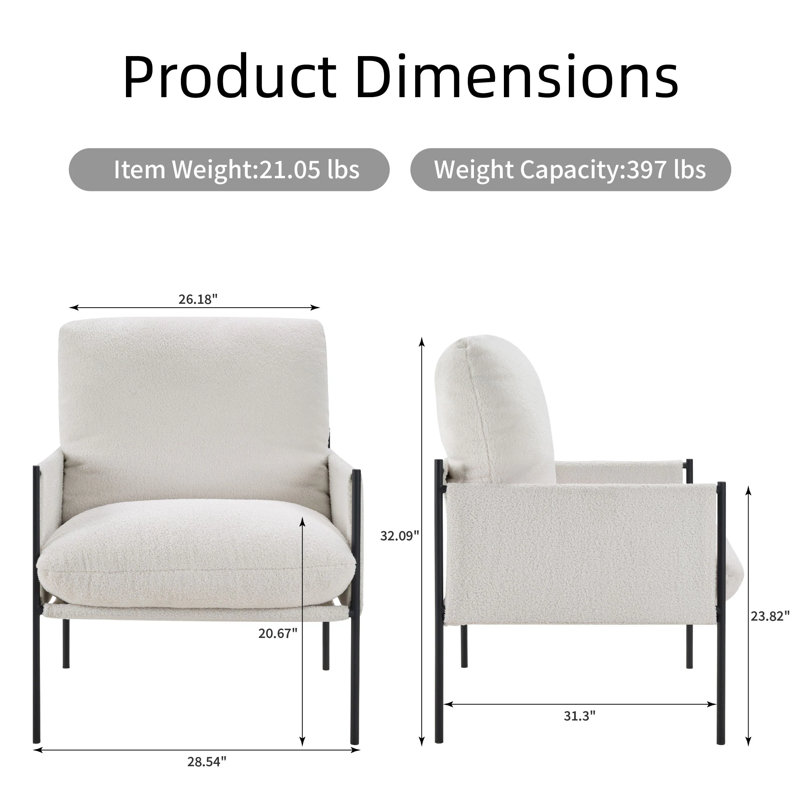 Modern Accent Wrenshall, Comfy Wrenshall With Removable Cushion