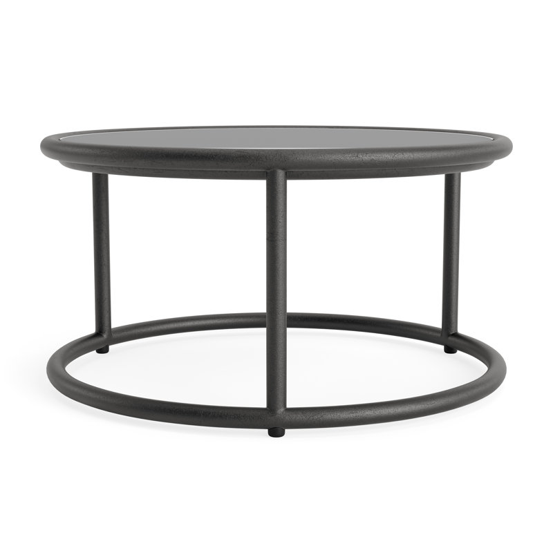 Walter Lamb Outdoor Round Side Table, Textured Pewter