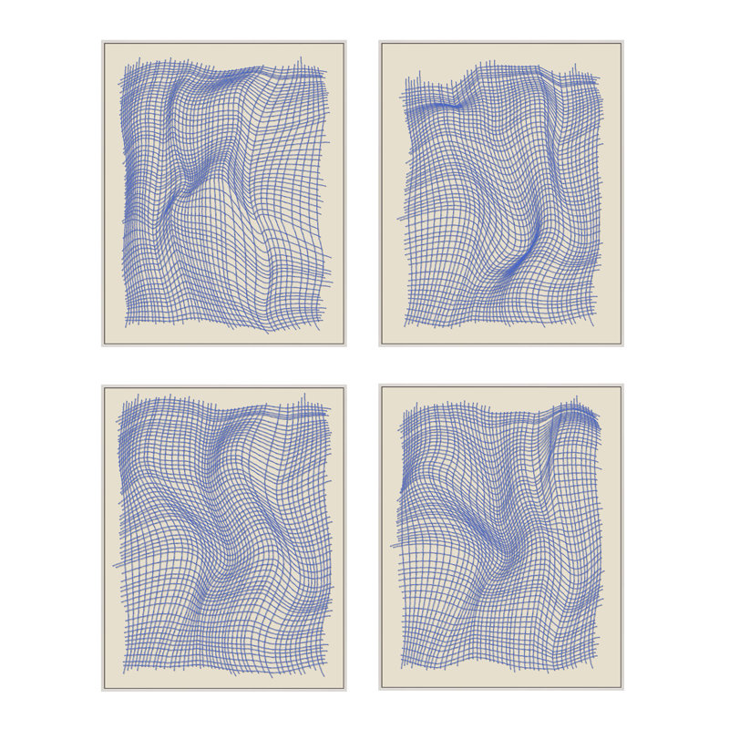 Netting Print by Jacques Pilon, 50" H x 160" W x 1.25" D, White Single Structure Framed Canvas