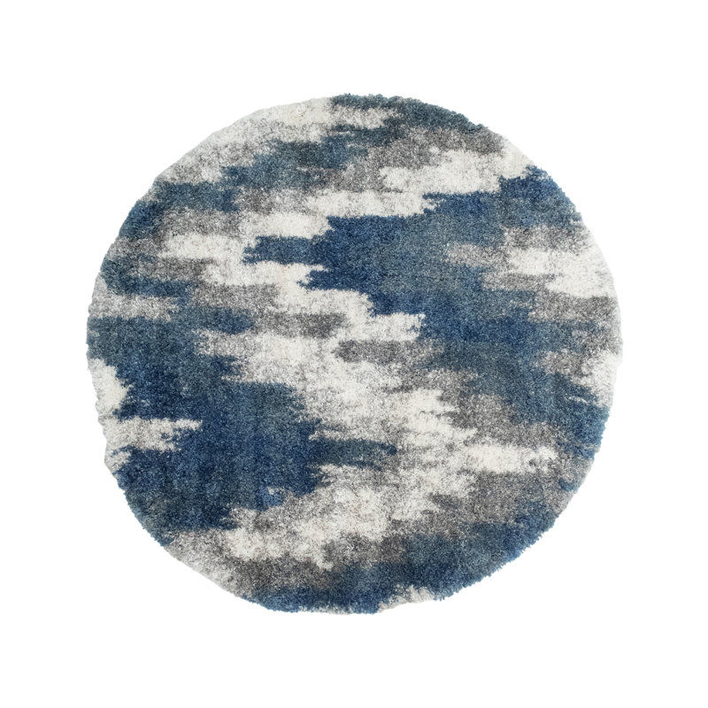 Asay Performance Abstract Indoor Rug, Round 5'