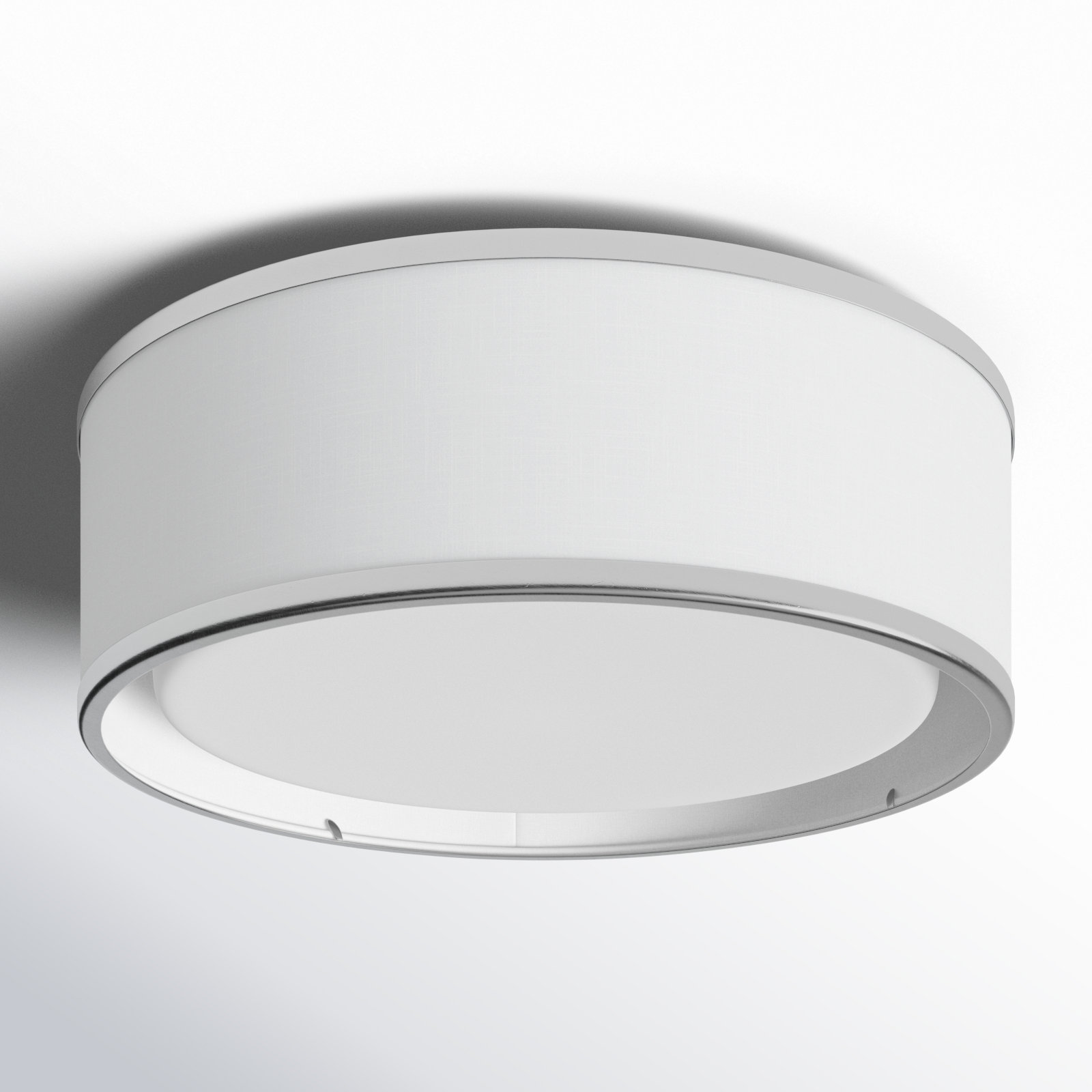 Jessalyn 3 Light LED Flush Mount, 5.5" H x 16" W x 16" D, White Linen
