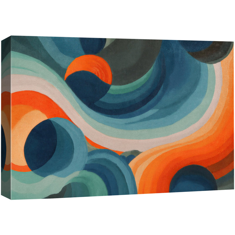 Art abstrait de vagues colorées abstraites, photos de salon, impression sur toile encadrée, Toile tendue