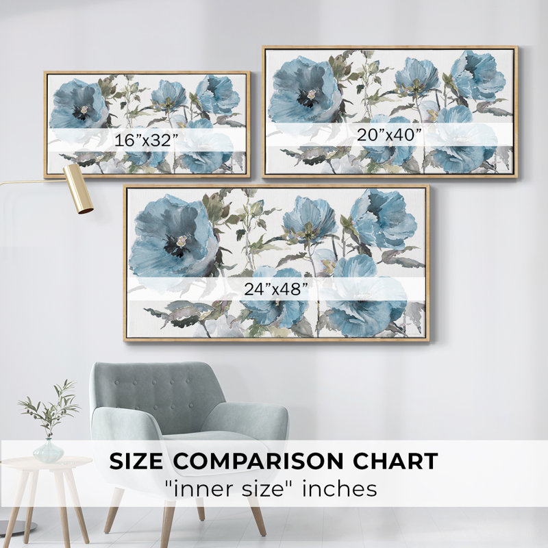 Cottage bleu, toile tendue avec châssis, prête à être accrochée, H 17 po x l 33 po, Naturel