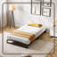Base de lit plateforme robuste en métal, base de lit à profil bas, sommier avec support en lattes d'acier-2073659418-2073659419