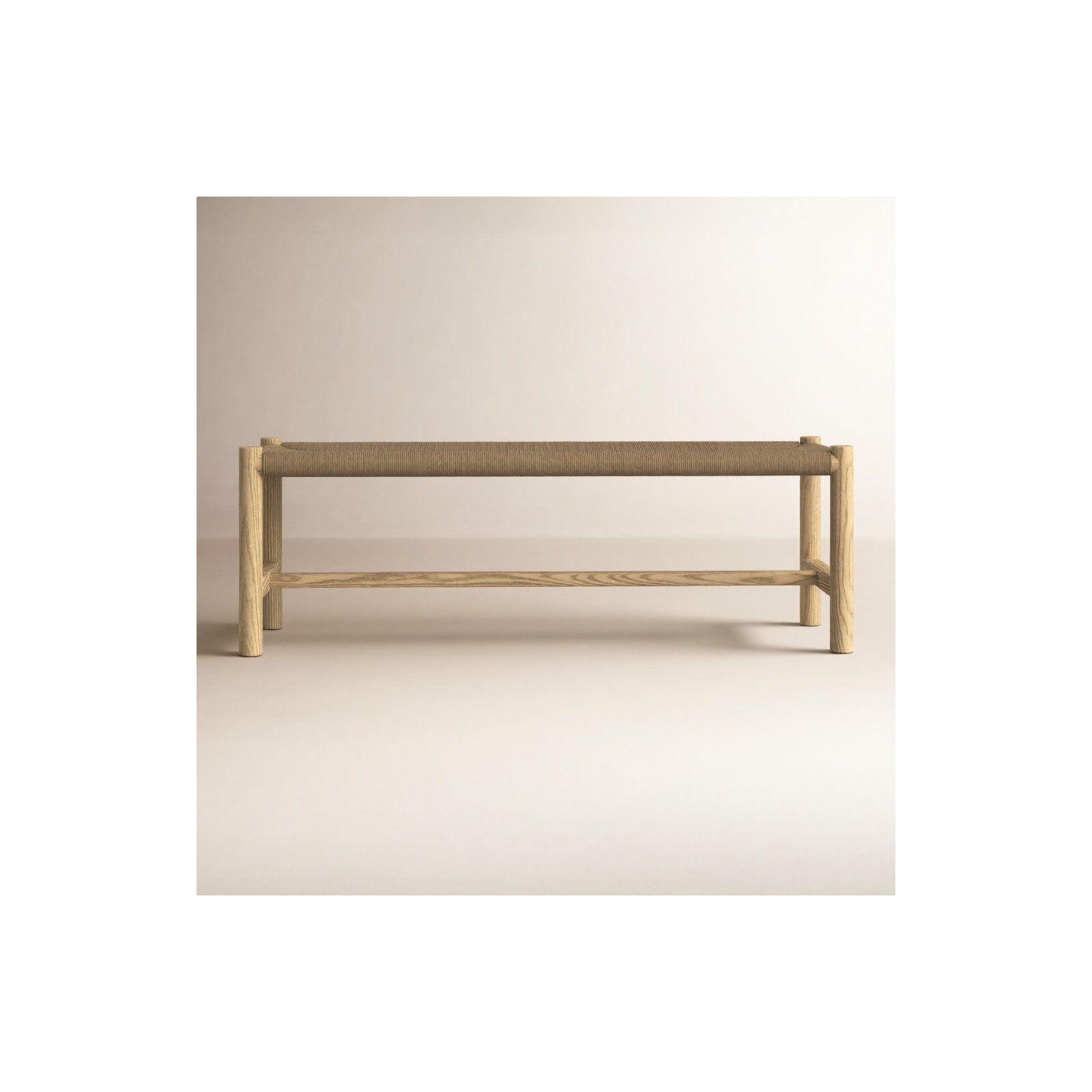Brighton Wood Bench, Natural, 18" H x 60" W x 17" D