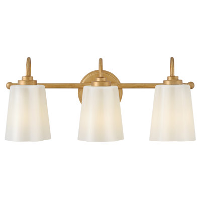 Luminaire de salle de bain moyen à 3 lumières avec verre opale miel Honey