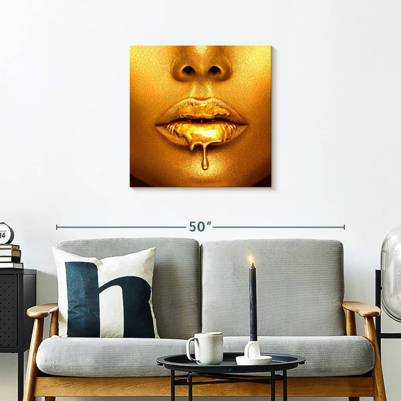 Shuttleworth Luscious Gold Lips, 24" H x 24" W