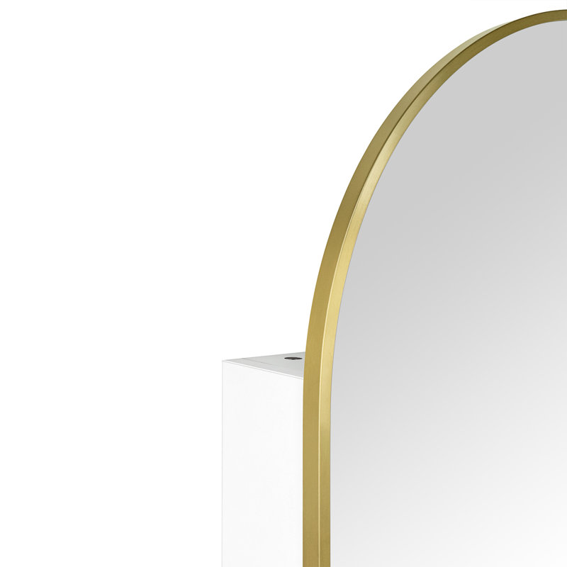 Armoire à pharmacie avec miroir encastré et fixation en surface Dake, 30 po x 20 po, Doré