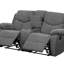Causeuse Kalen en chenille grise avec console