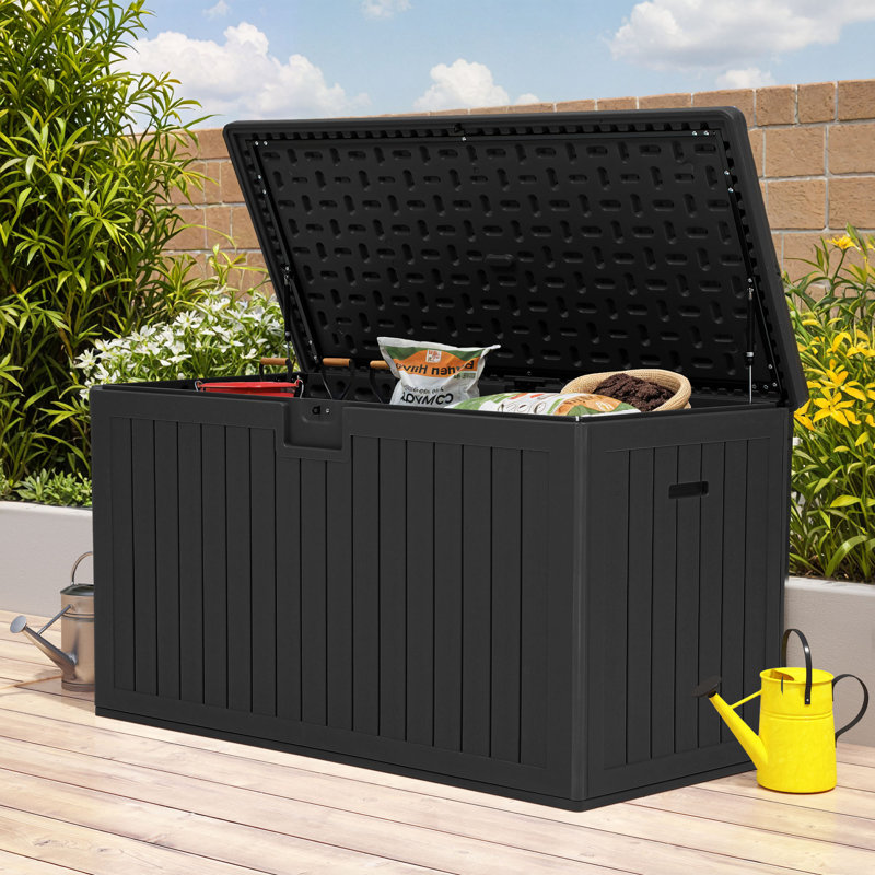 Balconera 180 Gallon Resin Water Resistant Deck Box, Black