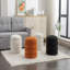 Tabouret rond en velours ivoire