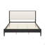 Lit plateforme de style Mid-Century moderne avec pieds fuselés, base de lit en bois massif très grand, lit avec tête de lit tapissier Boucle, support de lattes en bois durable, aucun sommier nécessaire, noir-134642509-134642511