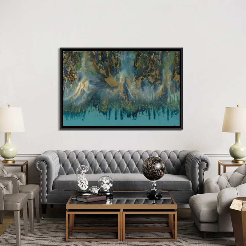 « upsurge », reproduction d’art sur toile, H 18 po x l 26 po x P 1,5 po, Toile avec cadre noir