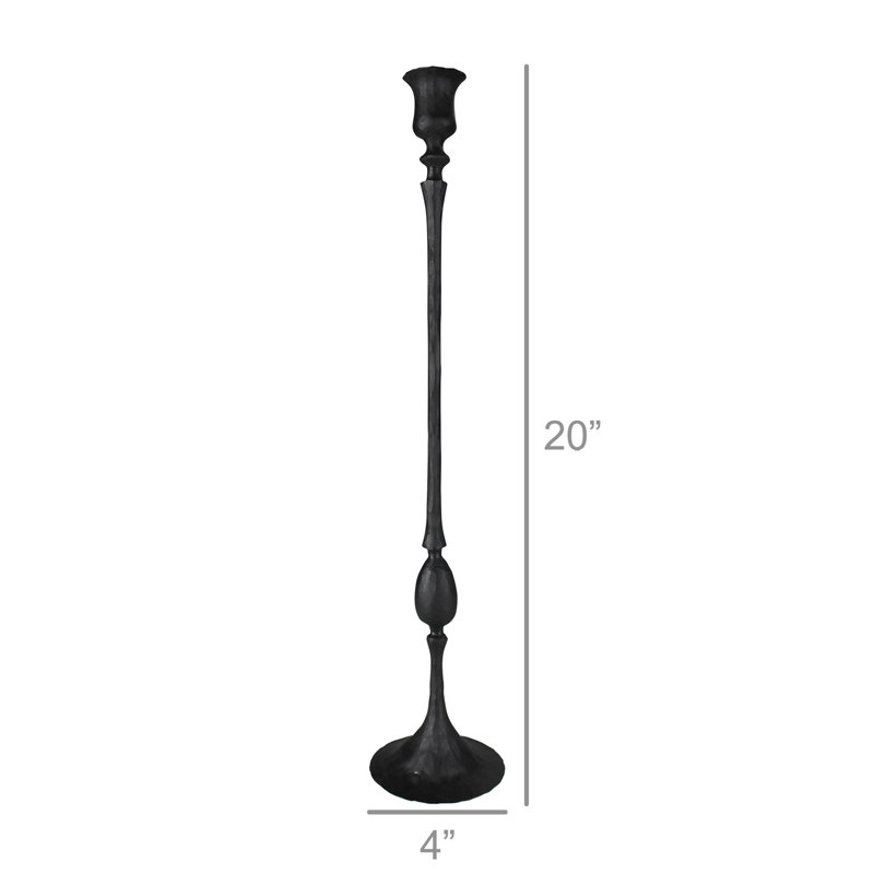 Bougeoir de table en fer, H 20 po x l 4 po x P 4 po