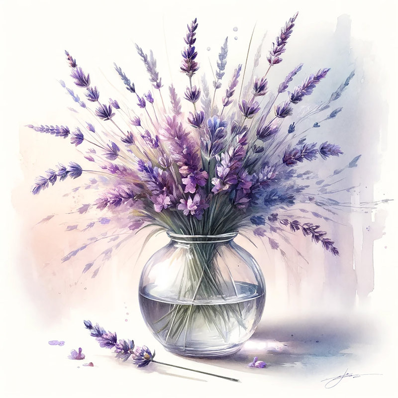 "Peaceful Lavender Bouquet", impression sur toile tendue, H 20 po x l 20 po x P 1,5 po