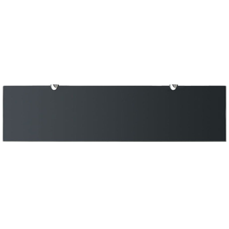 Wall Shelf Floating Display Shelf with Clip Brackets Tempered Glass, 0.3" H x 7.9" W x 31.5" L, Black