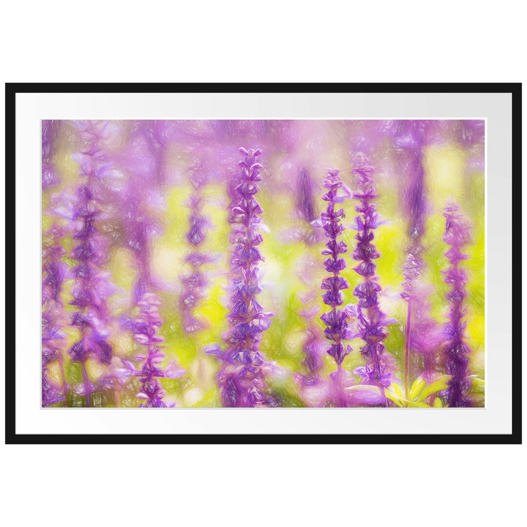 Gerahmtes Poster Schöne violette Lavendelblüten