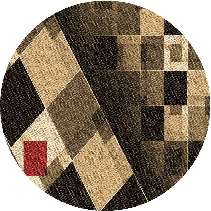 Performance Wool Geometric Indoor Rug, Round 6'0" x 6'0"