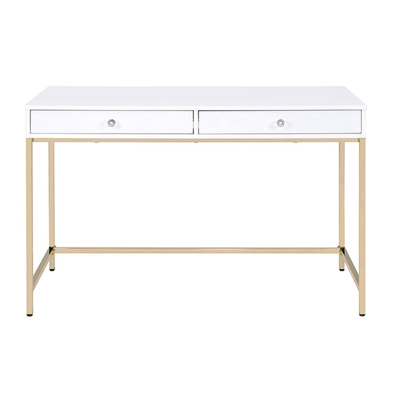 Bureau d'écriture à 2 tiroirs, Blanc