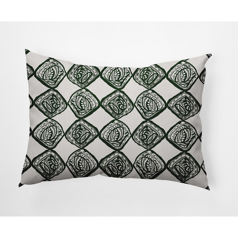 Housse de coussin carrée/insert, Vert foncé, Géométrique 2