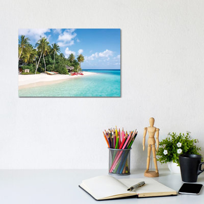 Tropical Island In The Maldives 1 Piece Wrapped Canvas Wall Art