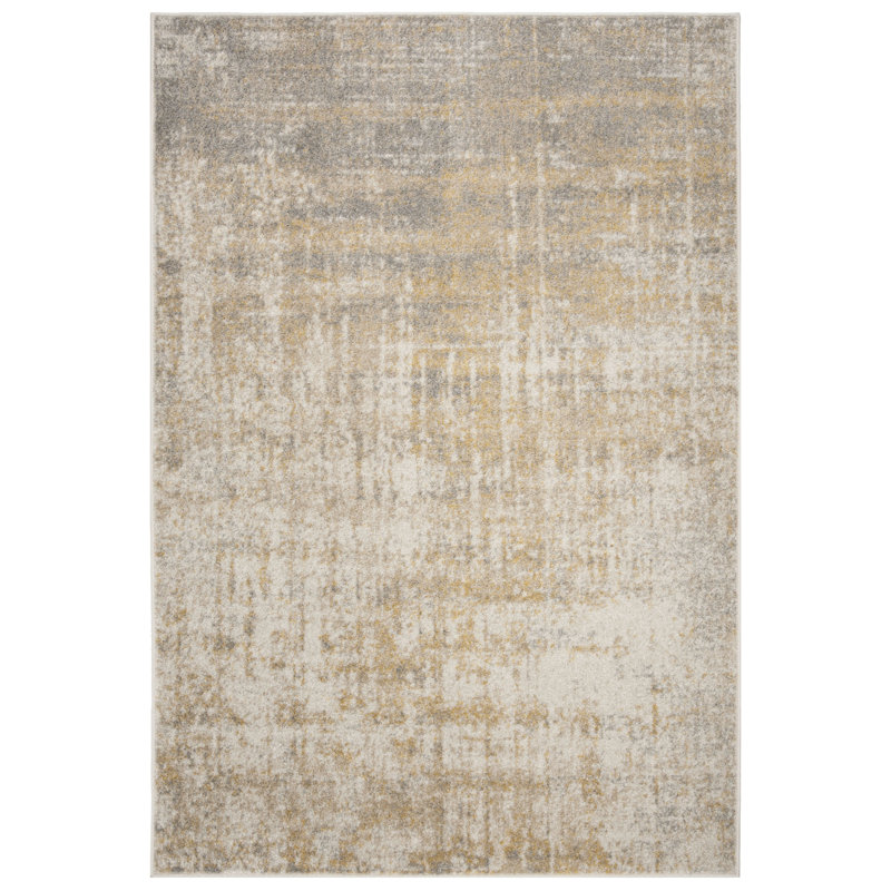 Bethlyn Creme/Gold Area Rug, Rectangle 6' x 9'