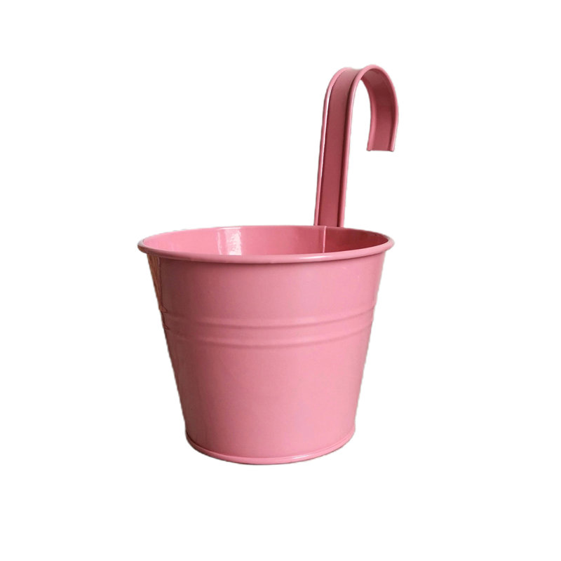 Afton Metal Hanging Planter, 1, Pink
