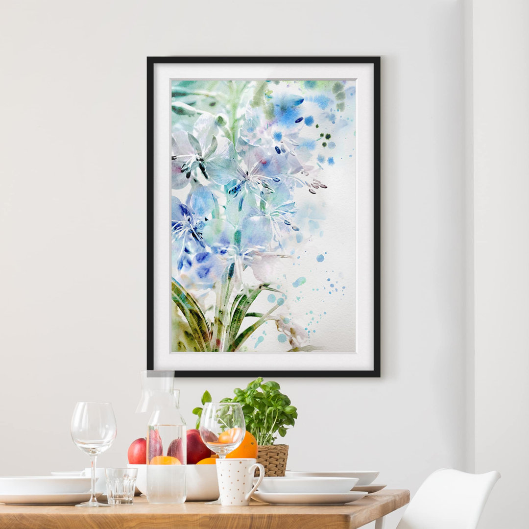 Gerahmtes Poster Lilien Aquarell