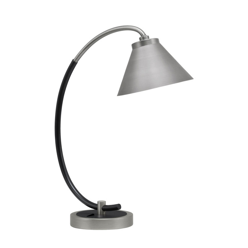 Lampe de bureau en acier inoxydable Waldena, Graphite / noir mat, Gris
